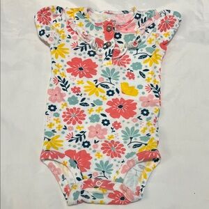 “Bundle 10/$13” Carter's 6-12m Child of Mine Floral girl bodysuit  with Ruffles